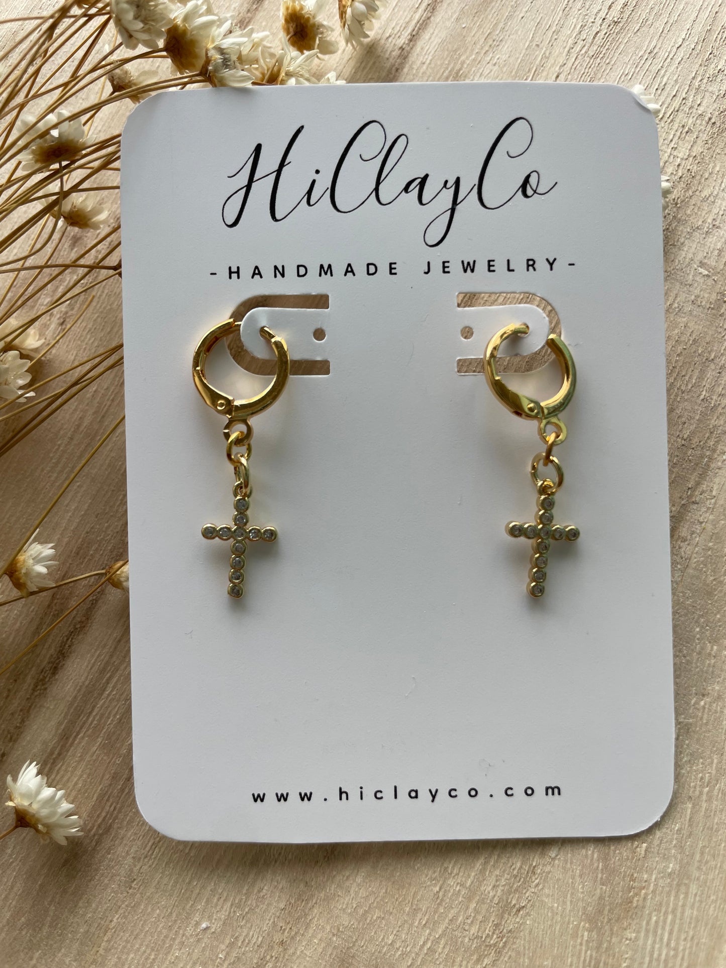 CZ Mini Cross Huggie