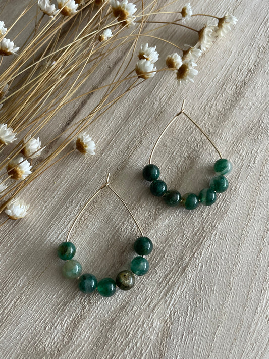 Teardrop Gemstone Hoop
