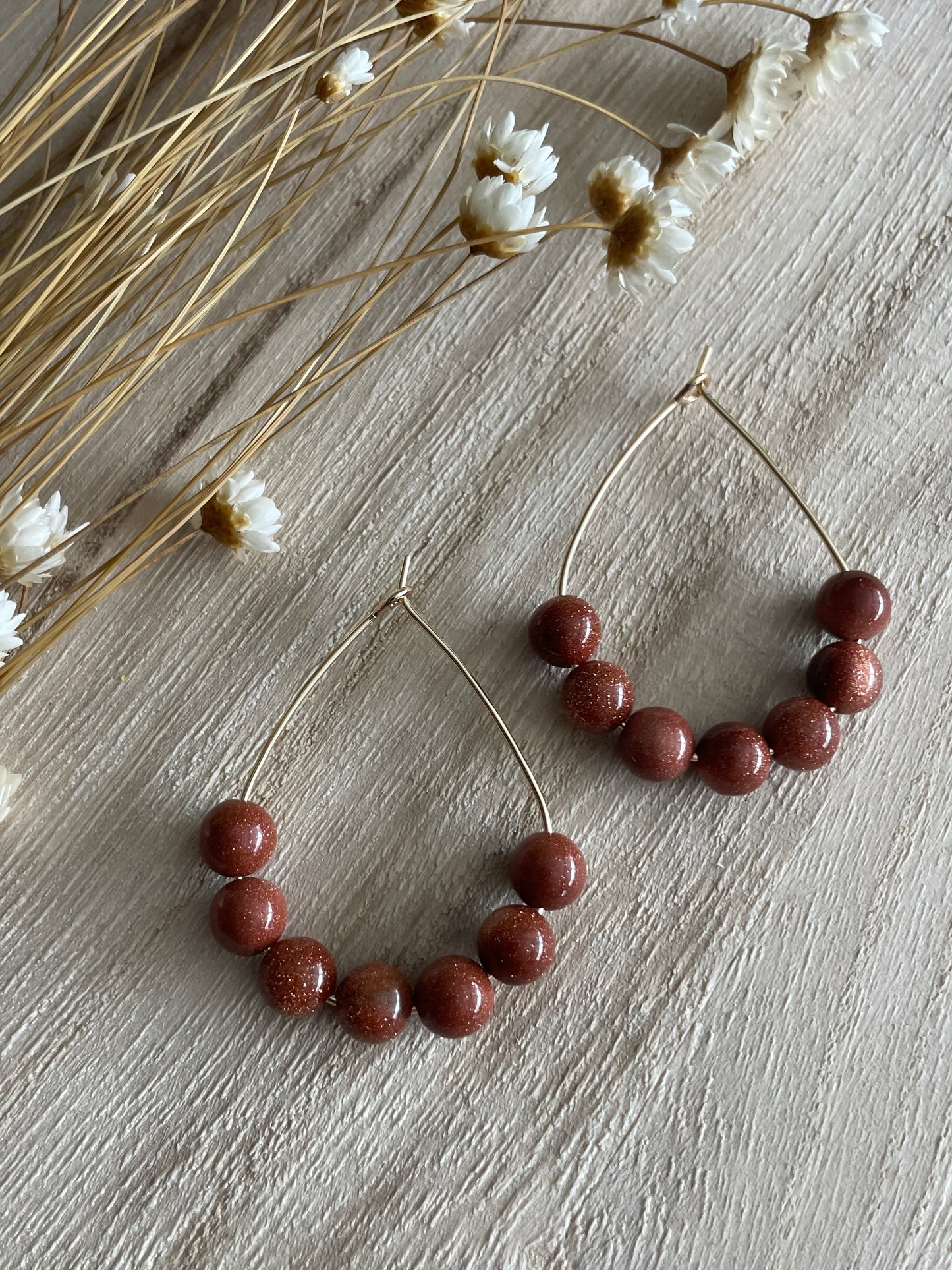 Teardrop Gemstone Hoop