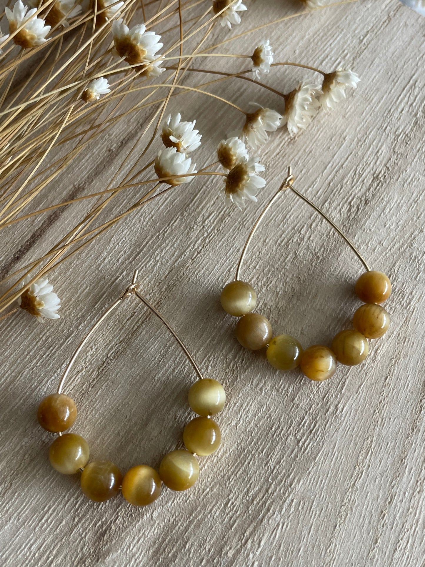 Teardrop Gemstone Hoop