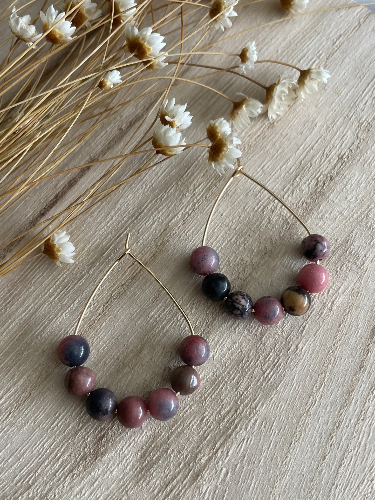 Teardrop Gemstone Hoop