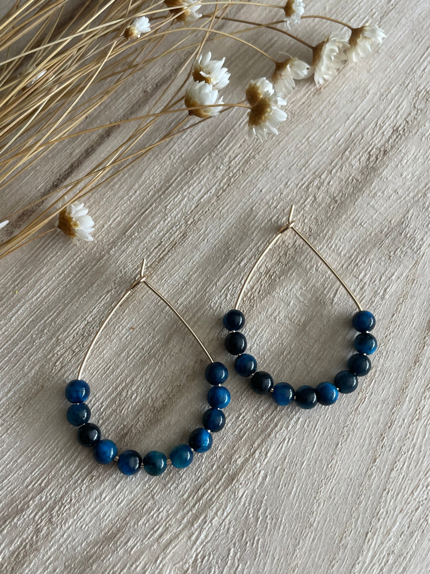 Teardrop Gemstone Hoop