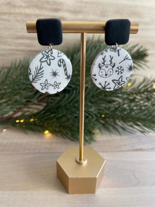 Holiday Dangle in Black & White